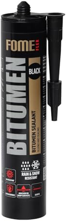 Fome Flex Bitumenkleber,1 x 310 ml witterungsbeständiger Bitumendichtstoff, Dichtmasse & Kaltkleber für Reparaturen & Abdichtung von Dachrinnen, Dachbeschichtungen, Schindeln, Ziegel - Schwarz