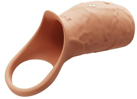 BDSMYEE Guaina Pene Vibratore con 10 Modalità di Vibrazione, Giocattoli Sessuali Sex Toys Masturbatori Maschili per Uomini, Guaine e prolunghe per il pene (Colore carne)