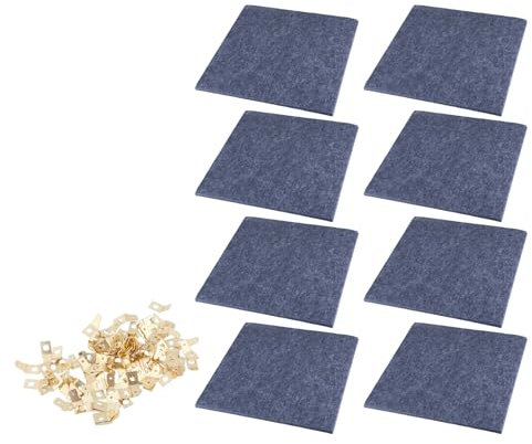 Stilvolle graue Filztafeln, Fliesen, 30 x 30 cm, mit abnehmbarem Kleber und Pinnnadel für Wand-Displays, 8 Stück