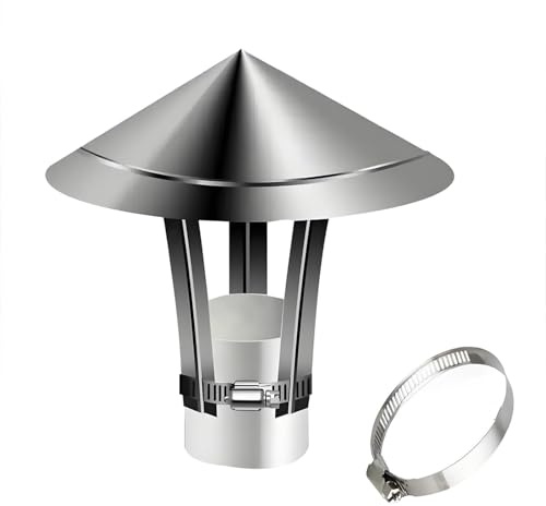 Cappello Di Pioggia Del Tetto, Cappa per Camino Acciaio Inossidabile 201/304 (80mm-300 mm), Stile Ombrello Comignolo, Copertura Antipioggia per Canna Fumaria(140mm/5.52in(201))