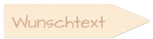 Holz Pfeilwegweiser personalisierbar 39×9 cm Wegweiser-Schild mit Gravur Holzschild Richtungspfeil – Individuell beschriftbar für Hochzeit, Party, Garten, Event & Deko – rustikal
