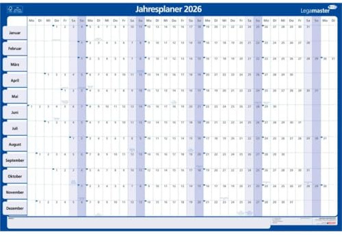Legamaster 7-420221-26 Jahresplaner 2026 Karton 60 x 90cm (Tageseinteilung)