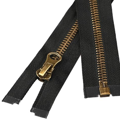 Fermeture Eclair au Metre 75cm Fermeture Éclair Métallique #8 Séparable pour Vestes et Manteaux, Glissière Robuste pour Couture et Réparation (Noir)