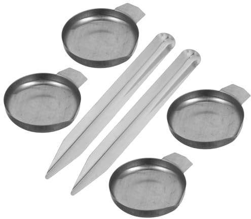 SMASOLO Ensemble 6 Pièces Mini Plateaux de Pesée en Acier Inoxydable avec Petite Pelle, Plateaux Profonds pour Bijoux, Liquides et Poudres, Coupelles de Laboratoire Multifonctions
