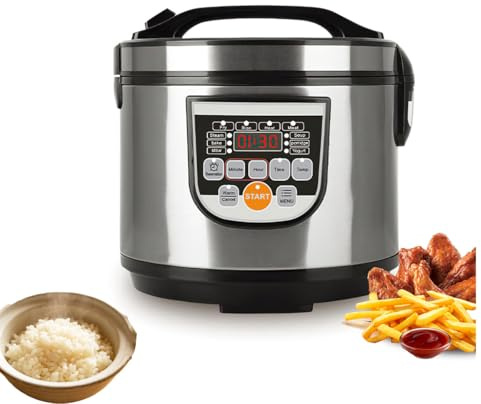 Cuiseur De Riz,Autocuiseur Riz 5L,700W Cuiseur à Riz Inox,Multifonction Cuiseur à riz,Arrêt&Maintien Au Chaud Auto,Idéal Aussi Pour Légumes/Poisson Etc. Bol Antiadhésif (Argenté)