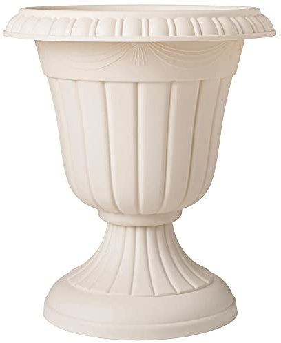 Arcadia Garden Products PL20BG Classic Traditional Plastic Urn Planter Indoor/Outdoor, 10 x 12, Beige