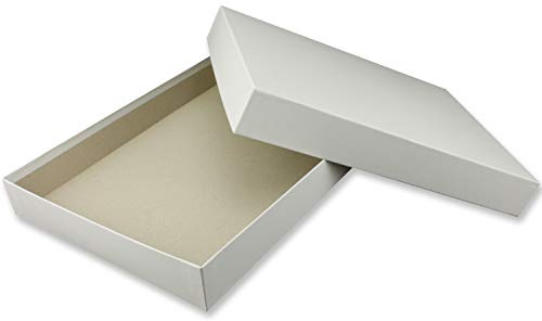 Hochwertige Aufbewahrungs- und Geschenkboxen - 2 Stück - DIN A5 - weiss bezogen - 215 x 154 x 40 mm