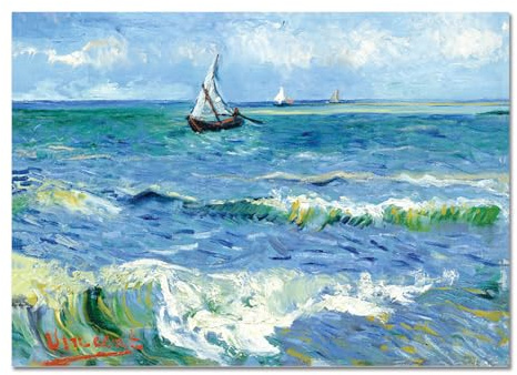 Giallobus - Quadro - Vincent Van Gogh - Il mare a Les Saintes Maries - Vetro acrilico - 140x100 - Pronto da appendere - Quadri moderni per la casa