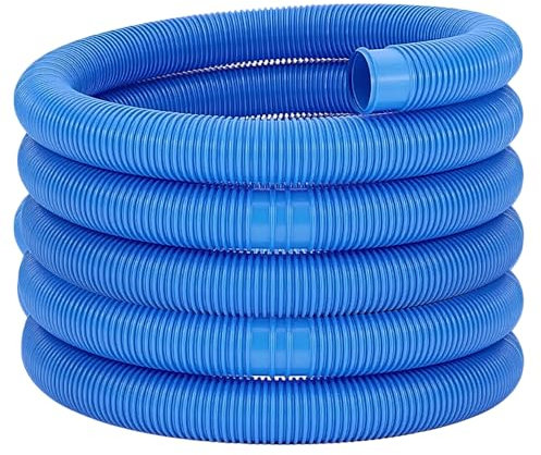 acquaverde | Tubo per Piscina con Manicotti, Galleggiante, Flessibile e Sezionabile, Ideale per Pulizia, Aspirazione, Skimmer e Pompe Filtranti - Blu (8 metri, ø 38 mm)