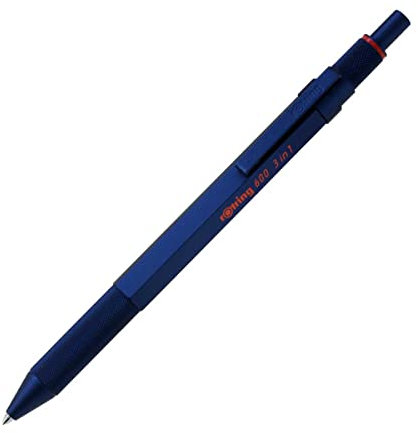 rOtring 2159367 Rottling Multifunktionsstift 600 Iron Blue 3-in-1 Kugelschreiber 2 Farben (Rot & Schwarz) & Druckbleistifte in Geschenkbox