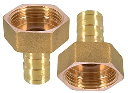 Candeon 2 Stück 1 Zoll Schlauchtülle Messing Gartenschlaucharmaturen Anschluss Adapter Barb auf NPT Innengewinde Keine Lecks(16mm)