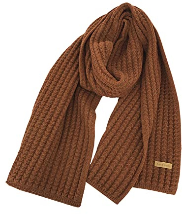 ikasus Schal Herren Strickschal Damen Warm Herbst Winter Schal - Warme Herrenschal Einfarbig Schwarz Strick Schal - Unisex Modern Elegant Warmer Langer Knit Winterschal Braun