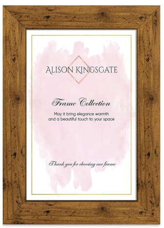 Alison Kingsgate Modern Rustic Oak A4 Picture Frame for Photos,Certificates | Engineered Wood, Shatterproof Perspex Front, Ideal for Wall Art Display, Posters, Documents & Home Décor