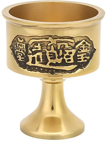 Coupe de Sacrifice Bouddhiste, Gobelet Vintage, Coupe en Laiton, Calice Doré, Rituel Bouddhiste, Offrande, Coupe à Eau, Décoration Médiévale, Gobelet Gothique, Sculpture