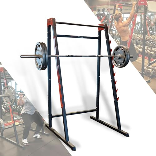 ZERRO Porta bilanciere squat rack con barra di aggancio a 8 gradini caricabile fino 160kg rack palestra squat rastrelliera bilanciere