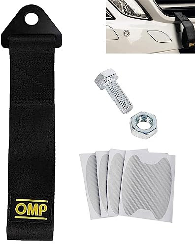 Motorrad Abschleppschlaufe,Universeller Abschleppgurt,Hochfestes Abschleppseil,Abschleppöse Stoßstangenanhänger,Abschleppseil für Rennwagen,Schwarz,1PC