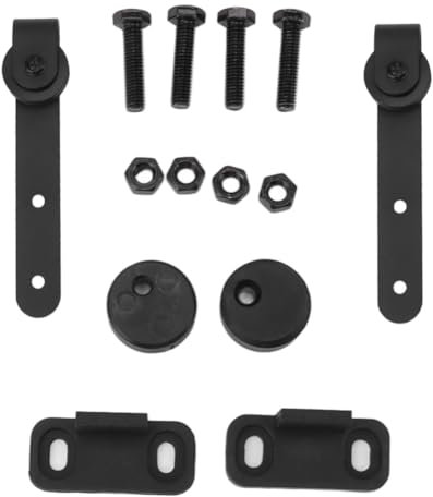Kit di Ferramenta per Porte Scorrevoli Porte 'armadio Puleggia Scorrevole per Binario Sospeso Silenzioso Stile Porta del Fienile Acciaio Al Carbonio per Impieghi Gravosi per la