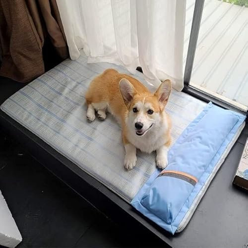 Hundebett, Kühlmatte, Hundematte, Sommer-Hundebett, Heimtierbedarf, Eis-Seiden-Pad, Hunde-Sofabett mit Kissen, kühlend und bequem, geeignet for kleine und mittelgroße Haustiere ( Color : Gwk001 , Size