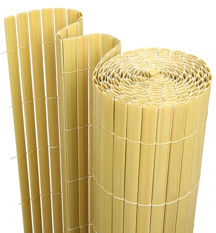 Cecaylie Canisse en PVC,Bambou Brise Vue Balcon Renfort en 3 Poids, Anti-moisissure et Facile d'entretien - Renforcé - Forte intimité pour Jardin, Balcon, terrasse(80 * 400cm)