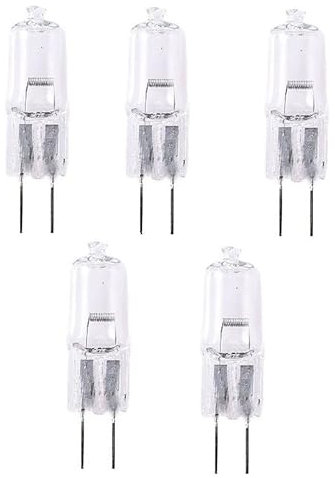 5PCS Halogen Capsule Bulbs G4 Halogen Bulb G4 Bi-Pin Transparent Capsule Base 20W 24V Dimmable Warm White for Kitchen Hood Chandelier Light Bulbs,35W