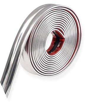 20 Fuß flexible Zierleiste, Deckenleiste zum Abziehen und Aufkleben, Eckenschutz, Wandleiste, selbstklebender Dichtungsstreifen für Wohnzimmer, Schlafzimmer, Küche, Badezimmer (Silber)