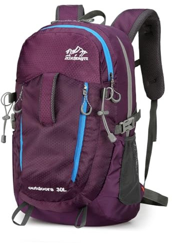 Waniki 30L Wanderrucksack Herren Damen Reiserucksack Wasserdicht Rucksack Outdoor Trekkingrucksack Leicht Groß Rucksäcke Backpack Tagesrucksack für Wandern Radfahren Klettern Camping Sport Reisen