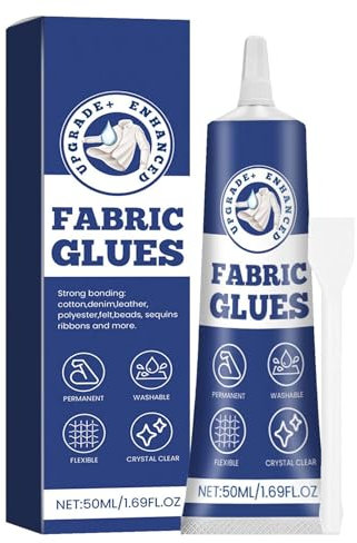 Fabric Glue Permanent | Versatile Clear Fabric Glue Fabric Tack Glue | Washable Patch Adhesive Fabric Fusion Glue for Silk Cotton Synthetic Fibers