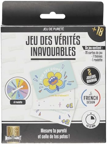 MISTER GADGET Jeu des Vérités Inavouables Défis Amusants Multicolore | Papier, jeu des vérités inavouables, défis amusants, amis et couples, soirées, multicolore
