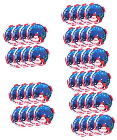 HAPINARY 40 Pièces Plateau En Papier Jetable Assiettes De Noël Vaisselle En Papier Du Père Noël Plat De Service De Fournitures De Fête Du Père Assiettes En De