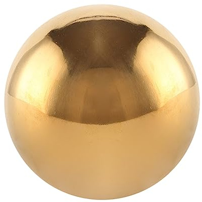 TINEASUR Garten Reflexionskugel aus Edelstahl Nahtlose Hohlkugel mit Spiegeloberfläche Gold Reflektierend für Garten und Rasen