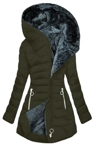 KOG Winterjacke Damen Daunenjacken Warme Wintermantel Daunenmantel Einfarbige Kleidung Frauen Dufflecoat Mode Frau Baumwolle Puffer Jacke Retro Parka Fleecejacken Teddy Jacken Große Größen S - 5XL