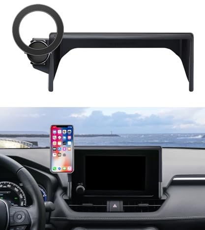 MaserWeller Car Phone Holder for Toyota RAV4 2019-2025 Accessories 7/8-Inch Screen Fixed Clip, 360° Rotation Smart Phone Mount Compatible with MagSafe, Cell Phone Holder That Does Not Affect Air Vent