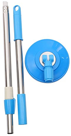 FRCOLOR Manche de Balai Rotatif de Rechange en Acier Inoxydable Bleu