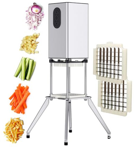 QUSYZD Hachoir à légumes Commercial, râpes électriques en Acier Inoxydable 200 W, Coupe-Frites Vertical, Hachoir à oignons, Outils de Cuisson électriques pour Restaurant,