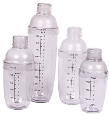 OFFSCH Shaker Per Cocktail in Plastica Con Bilancia Strumento Per Miscelare Cocktail Vino e Bevande Per Preparare Tè Al Latte