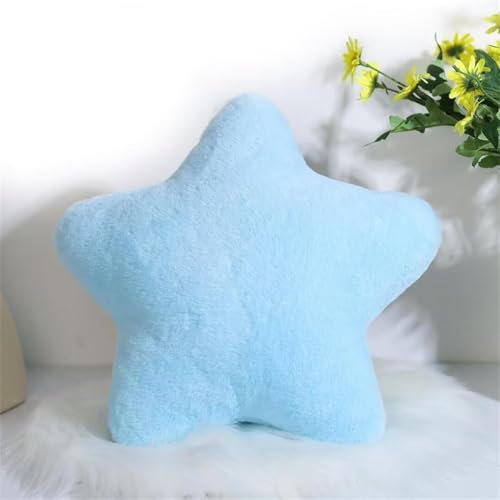 Kuschelkissen Kinder, Stern Kinderkissen, Weiche Flauschige Sternenkissen, Kissen Kinderzimmer Sternform Dekokissen für Mädchen & Jungen Zuhause Schlafzimmer,Himmelblau,30x30cm