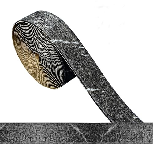 Yunlaishaocer Zierleisten selbstklebend Schwarz und Weiß 10m x 8cm x 5cm selbstklebend Zierleisten Wasserdicht Stuckleisten Wand Selbstklebende Leiste Wand Selbstklebend für Flure, Wandbilder, Decken