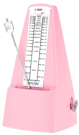 sourcing map Mechanisches Metronom, hohe Genauigkeit, Musik-Timer, universelles Metronom für Klavier, Gitarre, Violine, Ukulele-Spieler, Rosa
