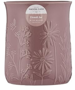 Mason Cash In the Meadow Utensil Holder 1.3 Litre Embossed Floral Design, Durable Stoneware – Ideal for Storing Kitchen Tools and Gadgets – Classic Kitchen Storage (H15 x Dia 12.5cm)