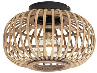 Qazqa Smart led Orientalisch Deckenleuchte, Deckenlampe - Amira - Naturel, Rund, 2700K - 6500K, dimmbar, 32cm, Ideal als Flur, Schlafzimmerlampe, Küche lampe, Wohnzimmerlampe und