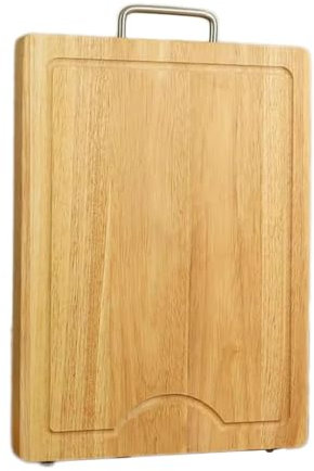 Tabla de cortar de madera maciza con ranuras for jugos y mango, ideal for picar carne, queso, frutas, bloque de carnicero grueso for cocina, 40 cm(40cm)