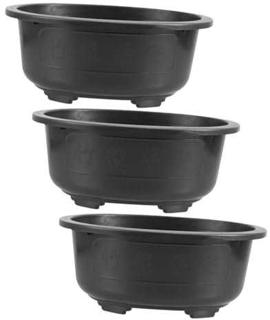 VANZACK 3stücke Großer Ovaler Bonsai-trainingstopf Tiefe Pflanzgefäße Mit Löchern Für Anbau Im Freien Training Von Bonsai-bäumen Und Blumen