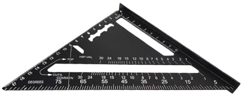 Weqizuerqi Triangolo quadrato | Goniometro metrico | Strumento di precisione in lega di alluminio per la lavorazione del legno Carpenteria Costruzione Disegno Ingegneria architettonica Piccoli compiti
