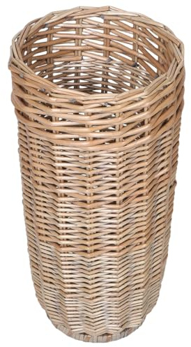 Handmade Rattan Umbrella Display Basket Large Capacity Indoor Storage Stand | Wicker Weave, Freestanding Basket for Entryways and Living Rooms, Easy to Clean with Spacious Interior