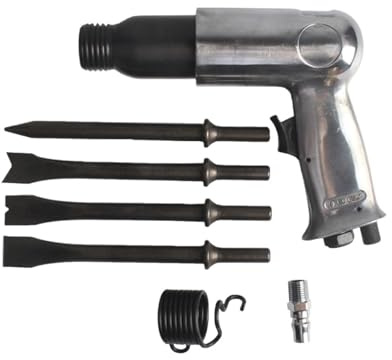 Cincel De Martillo NeumáTico Martillo Neumático, Pistola Manual, Palas De Gas, Pequeñas Herramientas Neumáticas For Eliminar Óxido Con Un Juego 4 Cinceles Preciso Y Poderoso