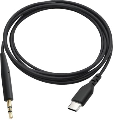 USB C to 2.5mm Jack Audio Cable for Bose Headphones, Aux Cord Compatible with Bose QC45, QC35, QC35 II, QC25, NC700, SoundTrue, Soundlink Headphones to iPhone 17/16/15 Smartphone Tablet (Black)