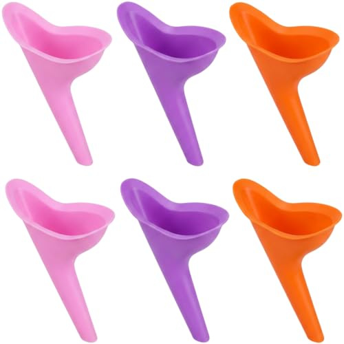 Xriyuwx 6er-Set Urinella für Frauen, Frauenurinal Pinkelhilfe für hygienischen Toilettengang, farblich sortierte Stand-Urinierhilfe für Outdoor, Reise und Festival, Outdoor-Aktivitäten
