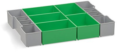 Mallette d'assortiment en plastique | Bosch Sortimo L-BOXX 102, set avec inserts D3 | Boîtes de tri pour petites pièces | Système de rangement pour vis