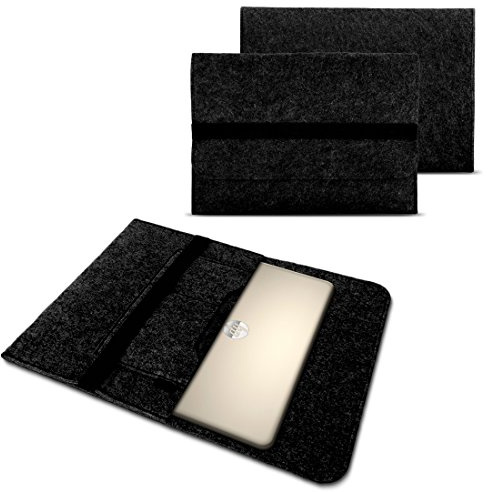 NAUC Sleeve Hülle kompatibel für HP 17 Notebook Tasche Laptop 17,3 Zoll Display Cover Filz Schutzhülle Case, Farbe:Dunkelgrau