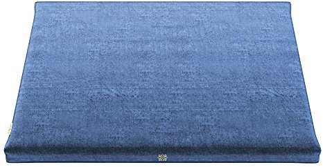 Mindful Modern Samt Zabuton Meditationsmatte - Luxuriöses Meditationskissen Kissen mit 100% Baumwolle Füllung - Genießen Sie eine bessere Haltung und mehr Komfort für Zafu oder Bank (Royal Navy)